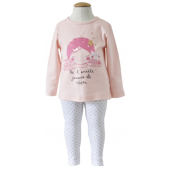 Surpyjama fille panda rose Sucre D'orge