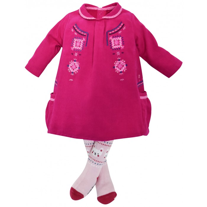 ROBE COLLANT BEBE FUCHSIA FOLKLORE BABY Robes Ensembles robe Jupes bebe VETEMENTS 0 2 ANS Bebe Sucre d Orge