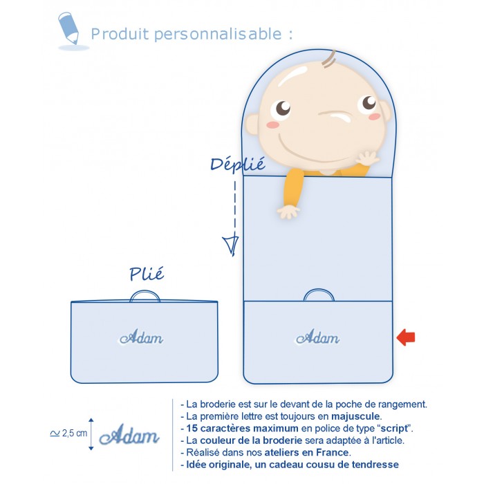 Sac de sale couchage maternelle personnalisé