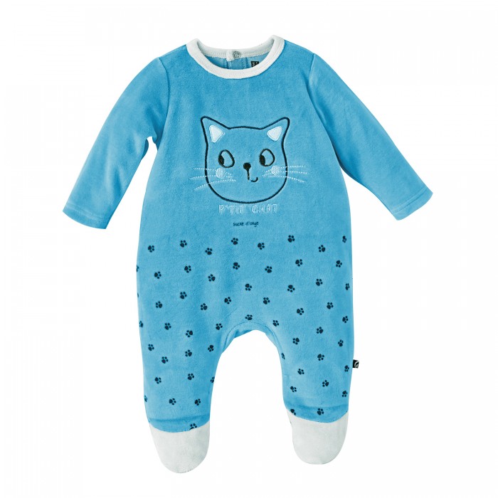 PYJAMA VELOURS RASE DOMINIQUE Pyjamas dors bien grenouilleres
