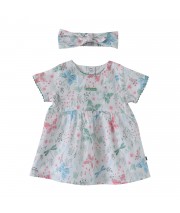 ROBE + BANDEAU EDELWEISS EN VOILE COTON  Sucre Orge