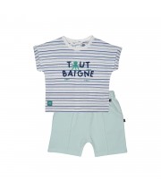 TSHIRT BERMUDA LEZIN MAILLE BEBE Sucre Orge