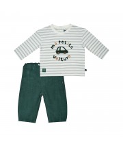 TSHIRT PANTALON MILAN MAILLE BEBE Sucre Orge
