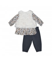 Ensemble tunique legging gilet sans manches Perle
