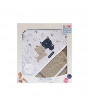 CAPE DE BAIN + GANT FEBO Sucre Orge