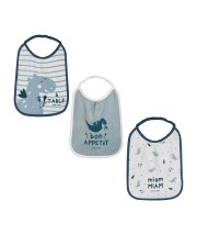 Filet - Ensemble Trois Pièces Jardin D'enfants Avec Toile Aida à Broder, Composé D'un Sac, Une Serviette Et Un Bavoir En Tissu Éponge Coloré, 100% Coton Made In Italy, Motif Licornes Fond