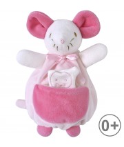 CAJOU®, DOUDOU MOUCHOIR SOURIS ROSE