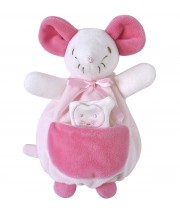 CAJOU®, DOUDOU MOUCHOIR SOURIS ROSE