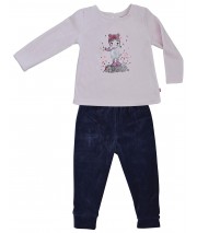 PYJAMA FILLE ANTHRACITE/ROSE  2/8 ANS Sucre Orge