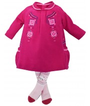 ROBE + COLLANT BEBE FUCHSIA FOLKLORE BABY Sucre Orge