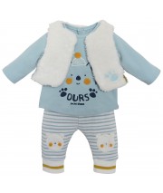 ENSEMBLE 3 PIECES RAYE GARCON BEBE OURS Sucre Orge