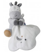 DOUDOU MOUCHOIR ZEBRE GRIS ET ECRU