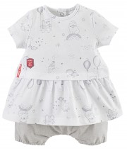 ENSEMBLE ROBE ET BLOOMER BEBE FILLE sucre d'orge