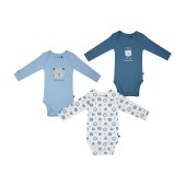 LOT DE 3 BODIES LOÏC MANCHES LONGUES BEBE