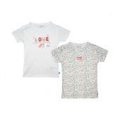 LOT DE 2 TEE SHIRTS JUSTINA MANCHES COURTES ENFANT