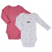 LOT DE 2 BODIES BEBE FUCHSIA/IMPRIME