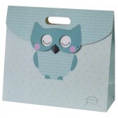 SAC CADEAU A RABAT "HIBOU" TURQUOISE