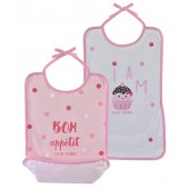 LOT DE 2 BAVOIRS PLASTIFIES ROSE