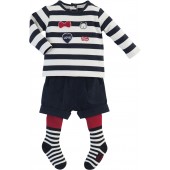 ENSEMBLE 3 PIECES SHORT MARINE/ROUGE