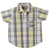 CHEMISE A CARREAUX JAUNE/GRIS