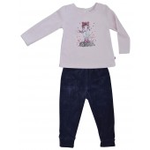 PYJAMA FILLE ANTHRACITE/ROSE  2/8 ANS