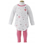 PYJAMA 2 PIECES ROSE/ECRU 2/8 ANS