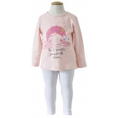 PYJAMA FILLE 2 PIECES ROSE 2/8 ANS