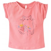 TEE-SHIRT FILLE ROSE MANCHES COURTES