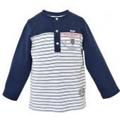 TEE-SHIRT GARCON MANCHES LONGUES MARINE