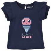 TEE-SHIRT MARINE FILLE 2/8 ANS THE VERT