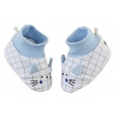 CHAUSSONS BEBE GARCON EN MOLLETON 0/6 MOIS