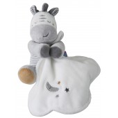 DOUDOU MOUCHOIR ZEBRE GRIS ET ECRU