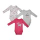 LOT 3 BODIES BEBE MANCHES LONGUES FLORINE Sucre Orge