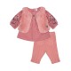 TUNIQUE LEGGING GILET S/S MCHES SARA Sucre Orge