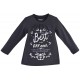 TEE SHIRT FILLE ANTHRACITE "BEST DAY" Sucre Orge