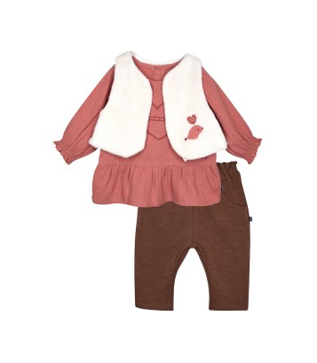 TUNIC PANTALON GILET SS MCHES POLA Sucre Orge