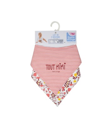 LOT DE 2 BAVOIRS BANDANAS ILOUANE MAILLE Sucre Orge