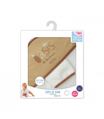 CAPE DE BAIN AVEC GANT ODIN Sucre Orge