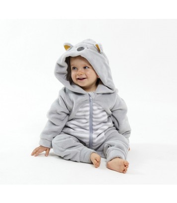 SURPYJAMA A CAPUCHE RAYE 2/8 ANS Sucre Orge