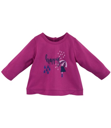 T-SHIRT MANCHES LONGUES ROSE HAPPY Sucre Orge
