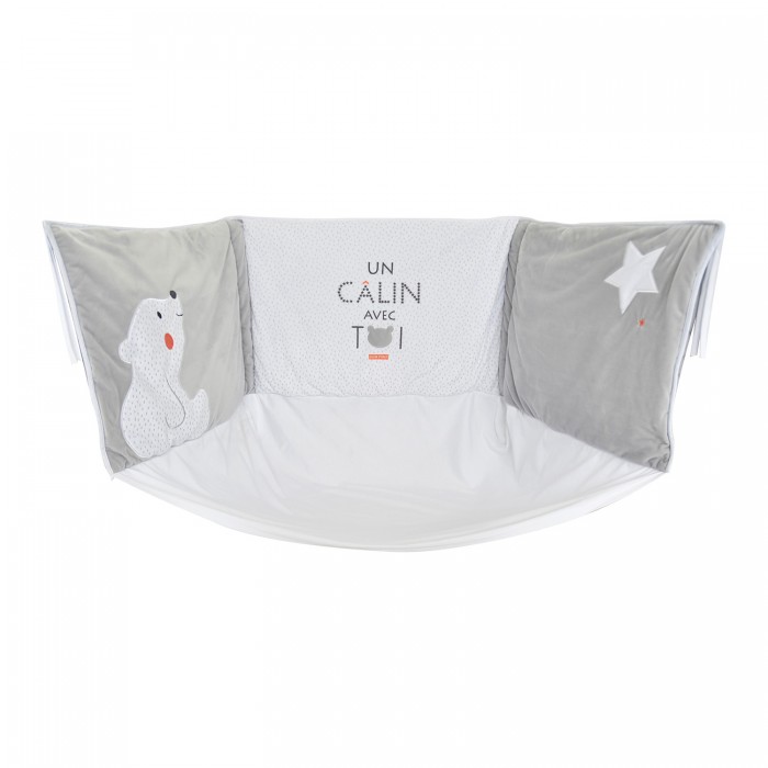 TOUR DE LIT BEBE ELMUT EN VELOURS DOUX MON OURS POLAIRE
