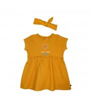 ROBE BANDEAU NESSA MAILLE FANTAISIE MANCHES COURTES