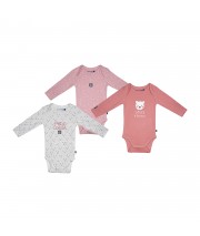 LOT DE 3 BODIES MORGANE MANCHES LONGUES BEBE Sucre Orge