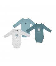 LOT DE 3 BODIES MANOE MANCHES LONGUES BEBE Sucre Orge