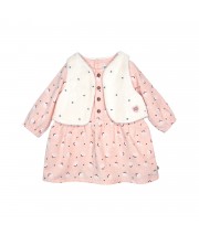 Ensemble robe manches longues et gilet sans manche Pamela