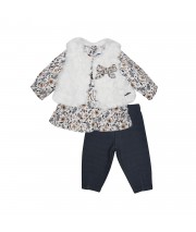 Ensemble tunique legging gilet sans manches Perle