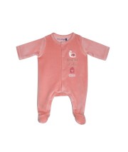 Ensemble Bébé Fille 1 Mois 6 Pièces - Velours Gris/Blanc Motif Ours - Berlingot & Sucre D'Orge - Occasion Très Bon État