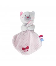 SUCRE D'ORGE Doudou plat rond fille papillon rose mauve pois coeur