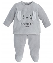 PYJAMA BEBE 2 PIECES GRIS "LAPIN" Sucre Orge