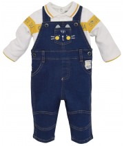 SALOPETTE JEAN BEBE + T-SHIRT Sucre Orge